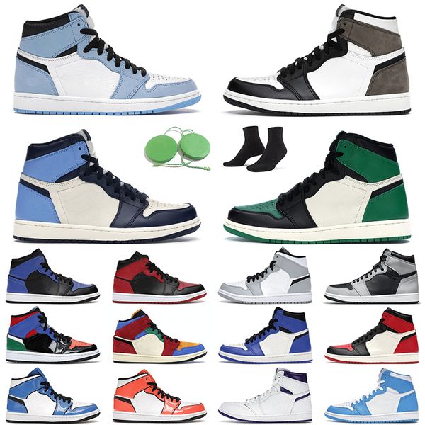 

men basketball shoes 1s pine green university blue turbo shattered backboard outdoor mens trainer sports sneakers