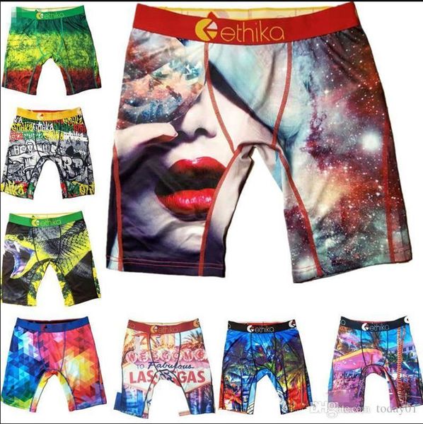 

color random luxury men's boxer underwear sports hip hop rock excise boxers designer mens quick dry underwears boxers8522, Black;white