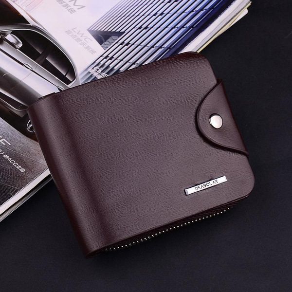 

wallets men wallet brand zipper&hasp design small male short card holder coin business package, Red;black