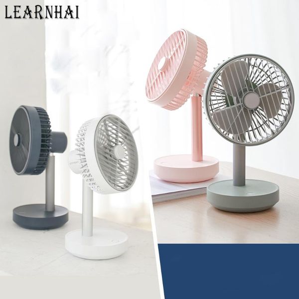 

electric fans learnhai p20 4-speed adjustable small desksilent usb fan dc 5v 3 blades cooler with 4000mah rechargeable lithium battery