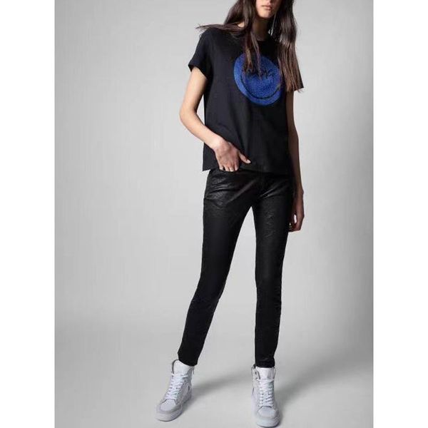 

women's t-shirt 2021 women spring / summer fashionable casual loose gold silver edge short sleeve top, White