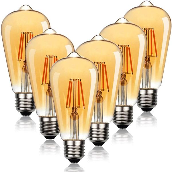 

other lighting bulbs & tubes 6pcs/lot filament bulb glass retro e27 st64led 220-240v energy saving and durable family festaurant holiday