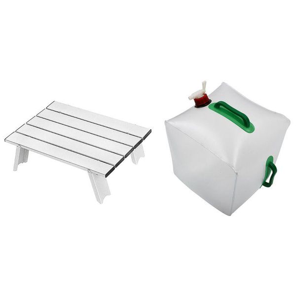 

-20l 5.3 gallon water carrier collapsible storage container & folding table picnic light aluminum alloy outdoor bags