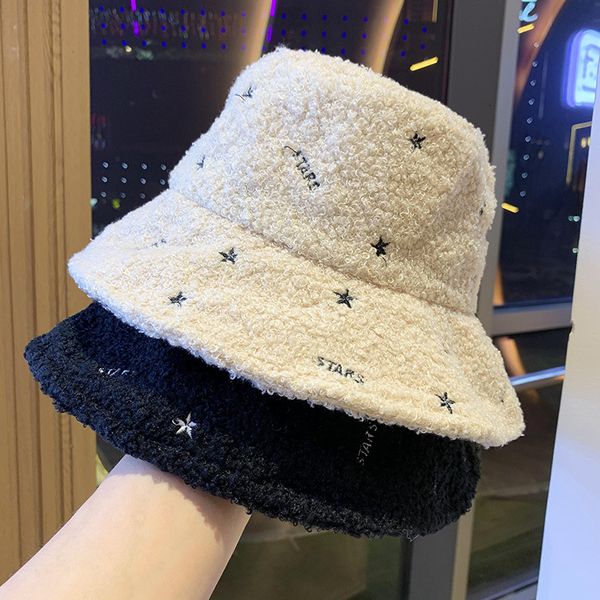 

star fisherman's hat women's autumn and winter cashmere thickened warm children's han banchao fashionable basin, Blue;gray