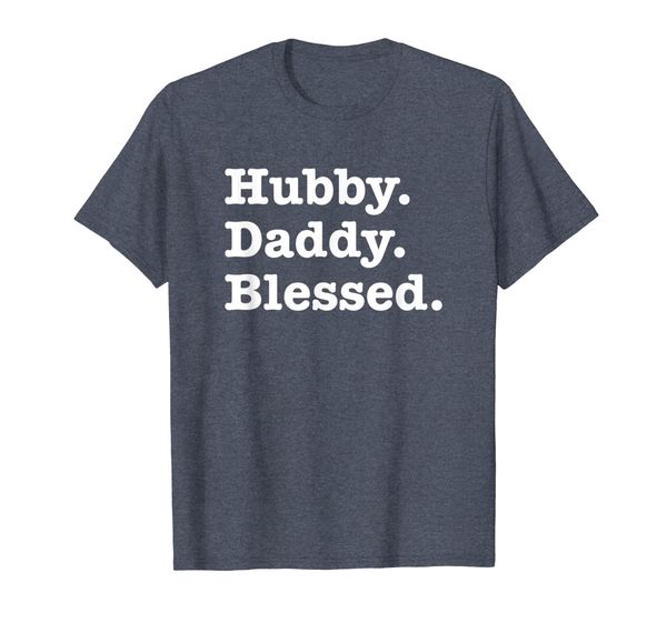

hubby daddy blessed christian funny father's day t-shirt w, White;black