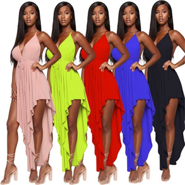 

dress dress spaghetti belts for women party clubwear backless ed up as maxi irregular, Black;gray