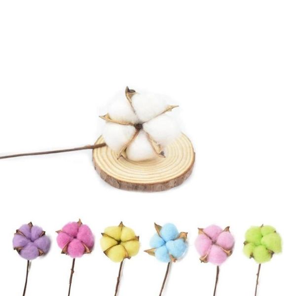 

decorative flowers & wreaths 10pcs artificial cotton head dried fake stems flower plants wedding home vase decoration diy po props