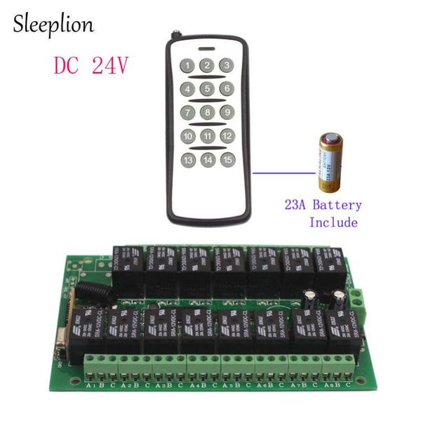 

smart home control sleeplion 15ch 24v switch remote relay 10a 15ch module 15 channel 315mhz/433mhz transmitter receiver