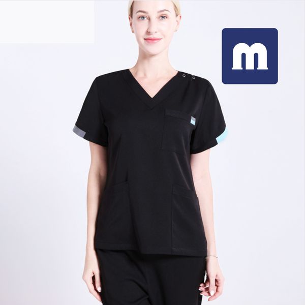 Medigo-077 Zweiteilige Damenhose, OP-Bekleidungsoberteil + Hose, Herren-Krankenhausuniform, Chirurgie-OP-Bekleidungshemd, kurzärmlig, Krankenschwesteruniform, Pet Grey's Anatomy, Arzt-Arbeitskleidung