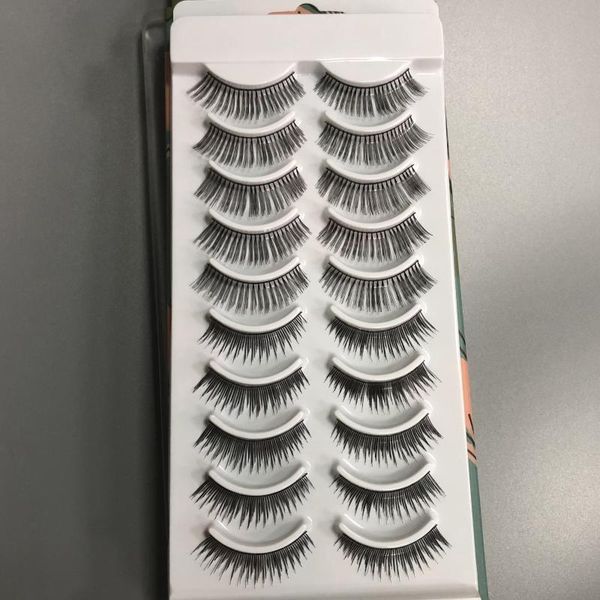 

false eyelashes natural eyelash 5/10 pairs naked clear band soft lashes transparent stem human hair pack 10