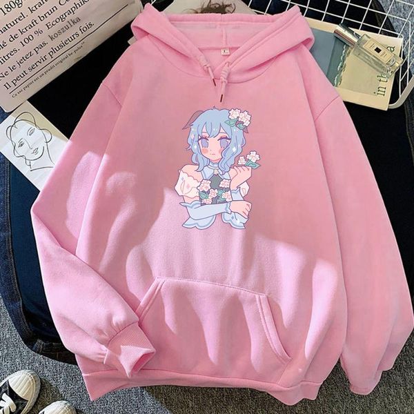 

women's hoodies & sweatshirts anime ganyu hoodie women manga harajuku oversized genshin impact female fleece sweatshirt pullovers hoody, Black