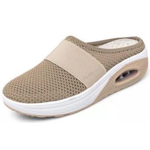 

slippers women mesh sandals head semi-slipper outdoor breathable recreational light walking platform shoes zapatos de mujer, Black