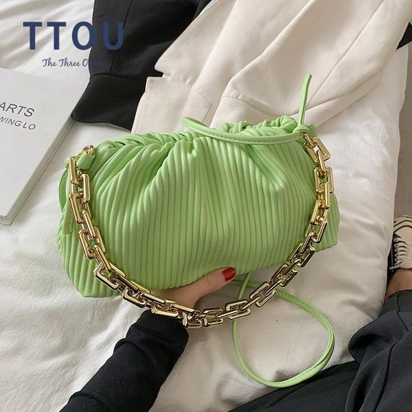 

evening bags luxury thick gold chains cloud for women 2021 fashion soft leather women's designer handbags trend crossbody shoulder bag