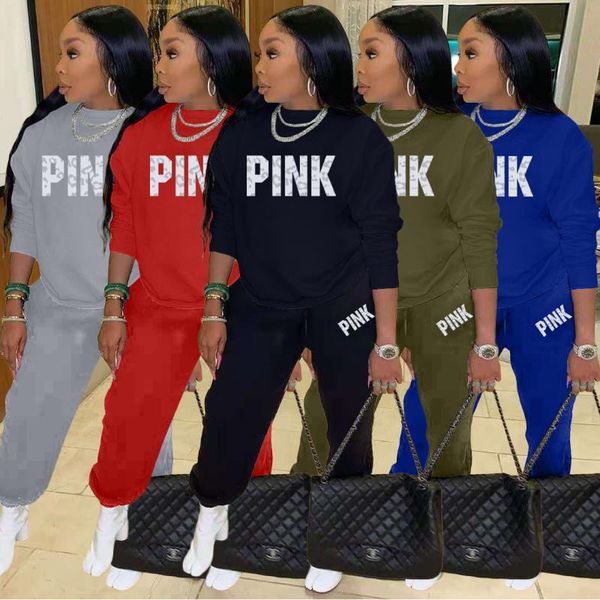 

women's two piece pants set pink casual tracksuit women autumn winter pullovers sweatshirts suit female long sleeve couple clothes, White