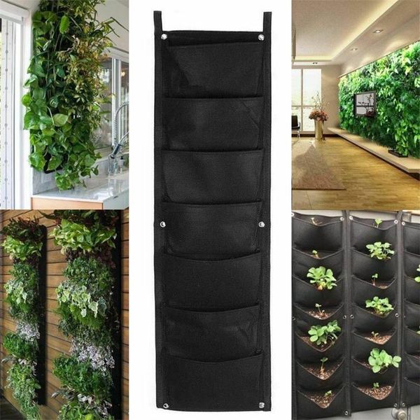 

planters & pots 7 pocket planting bag hanging wall vertical planter flower garden
