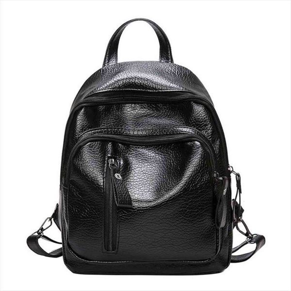 

womens backpack pu leather travel shoulder bag black school girl multifunctional small for women