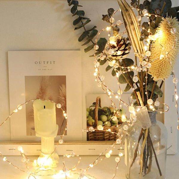 

strings 5m 50led christmas pearl copper wire string lights for home wedding party hanging outdoor and indoor decoration light