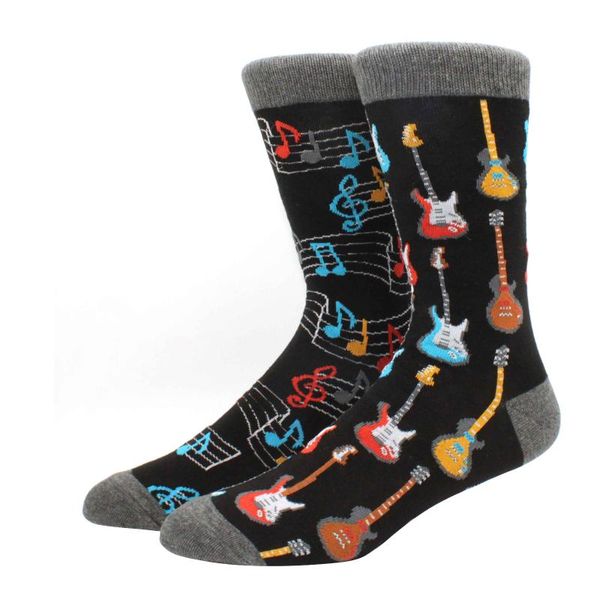 

men's socks men cartoon ab art flexible fruit food animal knee-high funny harajuku spring autumn creative cotton happy, Black