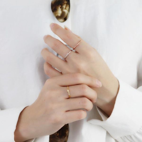 

youe shone real 925 sterling silver simple design minimalist female golden opening rings for women fashion luxury jewelry gifts cluster, Golden;silver