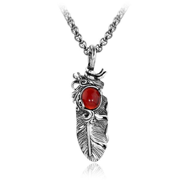 

red feather necklace pendant fashion jewelry alloy plating, Black