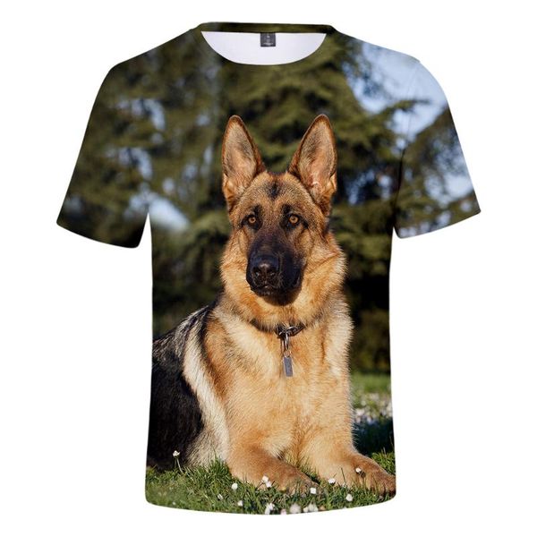 

men's t-shirts personality t shirt 3d print german shepherd t-shirt men/women cute dog clothes young summer fashion, White;black