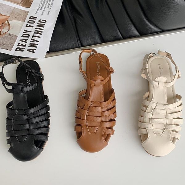 

summer woman sandals fashion 2021 shoes ladies flat with slippers for lady weave slides female outdoor, Black