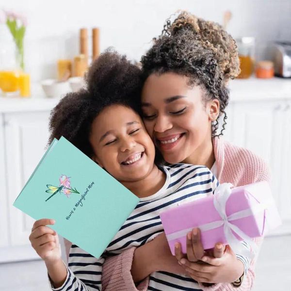 

greeting cards 3d mother's day up card dragonfly paper carving heart-shaped postcards gifts invitations n7y0