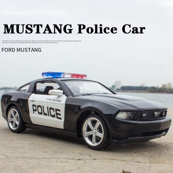 

132 Alloy Car 2006 Ford Shelby Mustang GT350 Policecar Modle 911 Alloy Toy Car Models Diecast Metal Vehicle Model Cars Toys For