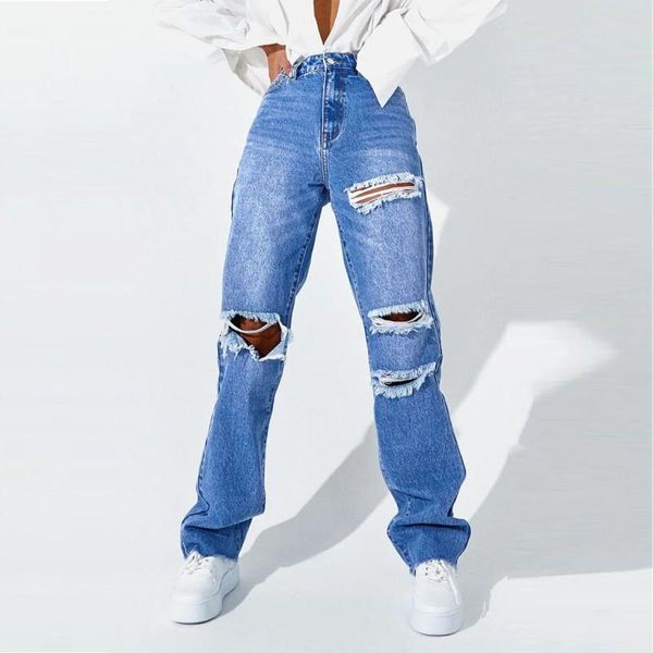 

women's jeans femme y2k baggy woman high waist 2021 wide leg winter mom denim vintage large streetwear plus size kawaii aesthetic pants, Blue