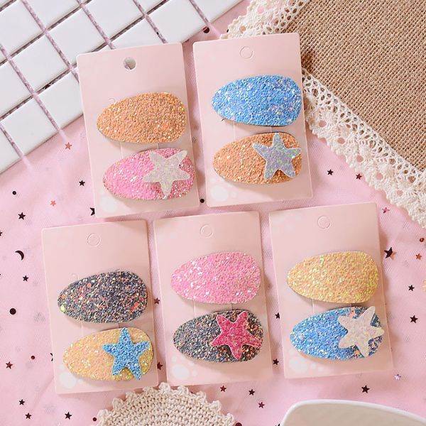 

2Pcs Girls Hair Clips Set Korean Shiny Sequins Hairpins Kids Candy Color Cute Princess Hair Clips Barrettes Hair Accessories