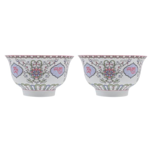 

bowls 2pcs ethnic wind kitchen ceramic rice salad containers