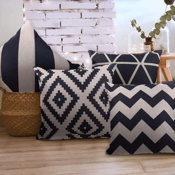 

pillow geometrict pattern throw pillows covers 18 x inch cotton linen cushion for couch decorative set of 4 home decoration