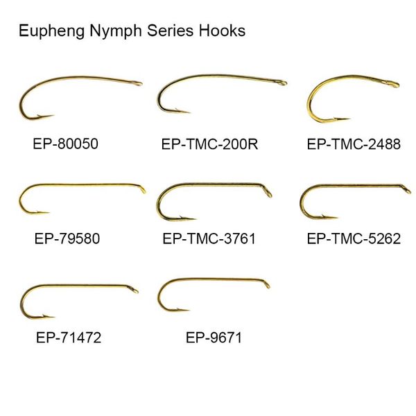 

fishing hooks eupheng 100pcs nymph dry streamer wet hook forged barb bronze