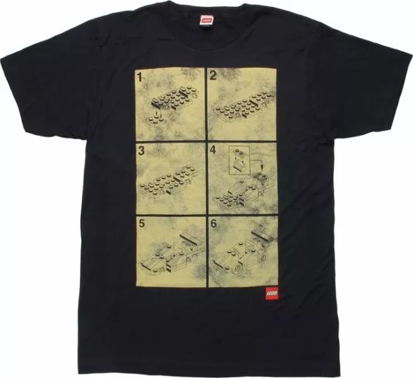 

lego race car building instructions t-shirt navy nwt licensed & official, White;black