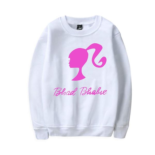 

men's hoodies & sweatshirts wawni bhad bhabie o-neck loose sweatshirt pullover harajuku breathable oversized casual cosplay, Black