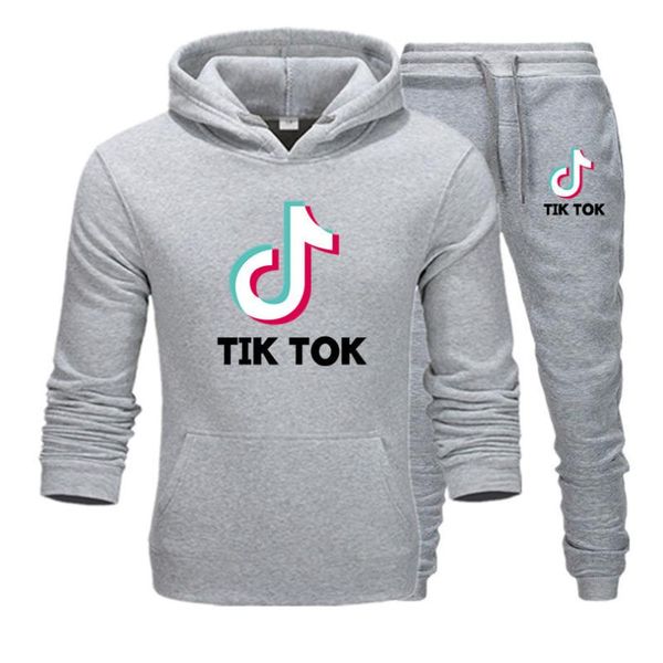 

men's tracksuits 2021 autumn and winter solid color men & women trendy sweater casual printing suit, Gray