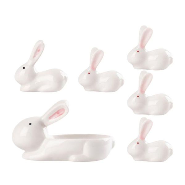 

chopsticks 1 set ceramic stand practical d rest (white)