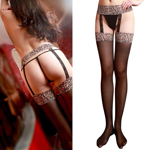 

with exquisite packaging leopard suspender, stockings, panties, garters, high socks, Black;white