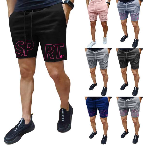 

pant fashion slacks 2021 summer personality letters slim running men's casual comfortable shorts, Black