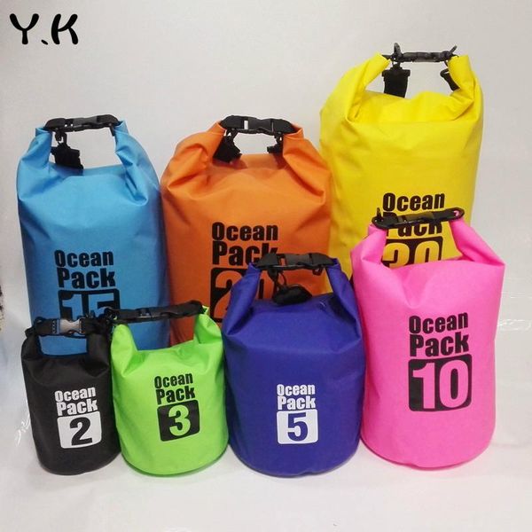 

outdoor bags y.k 2/3/5l pvc drifting bag portable rafting diving dry sack waterproof folding swimming storage river trekking