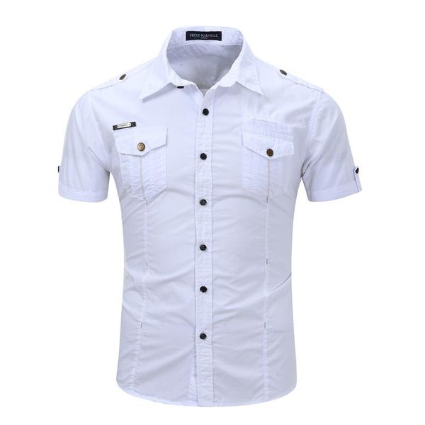 

men's t-shirts army cargo work shirt short sleeve collored blouse casual slim fit, White;black