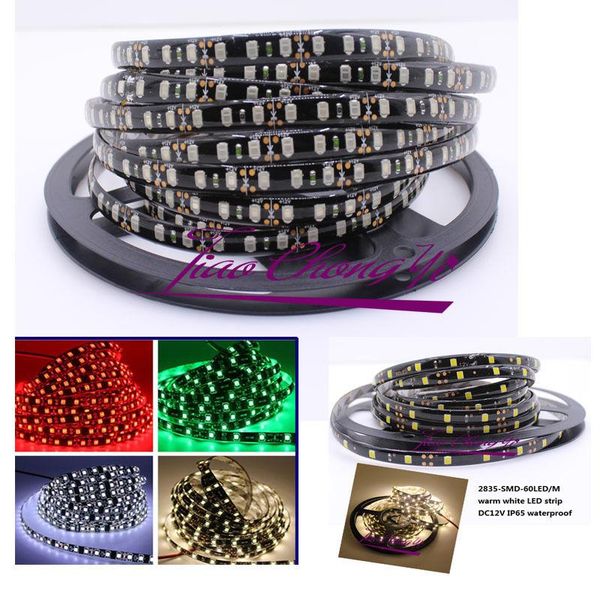 

black pcb 3528 white red strip light waterproof 300/600 led ribbon tape lamp strips