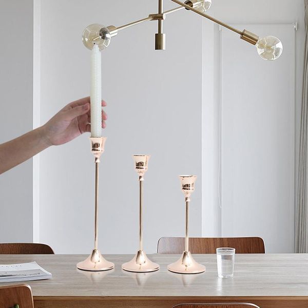 

candle holders 3pcs/set nordic style holder metal candlestick deskdecor for wedding bar party living room home decoration accessorie