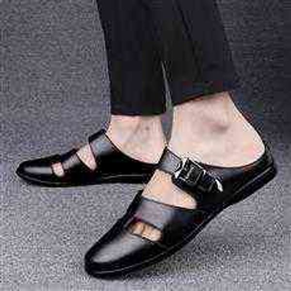 

tangzuo 9008 half pallet sandals, , 37-46, black and brown