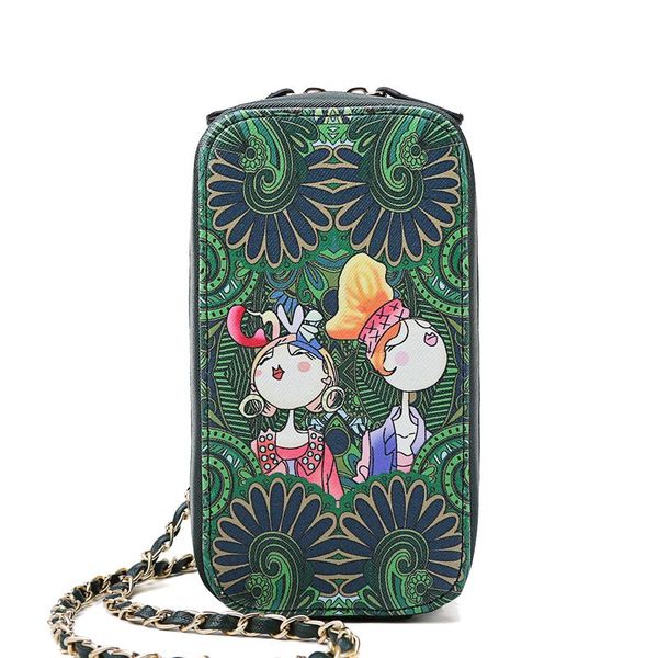 

wallets fashion green woman purse long wallet with chain elegant lady women pu leather cartton printing clutch girls, Red;black