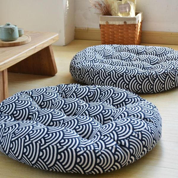 

cushion/decorative pillow japanese 56cm thicken 9cm seat cushion hassock orthopedic chair pad round futon office back tatami mattress pouf