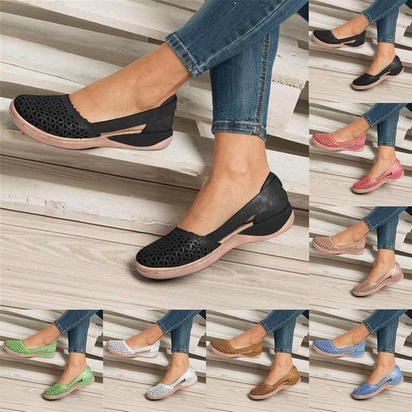 

summer women sandals wedges orthopedic office ladies shoes hollow out slip on casual sewing bunion, Black