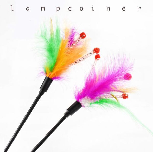 

cat toys funny handmade feather flower buds make cats sticks interactive pet