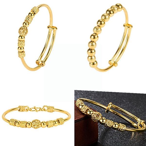 

bangle morocco style ball transfer bangles bracelets gold-plated jewelry lantern push-pull for women round bead y7t6, Black