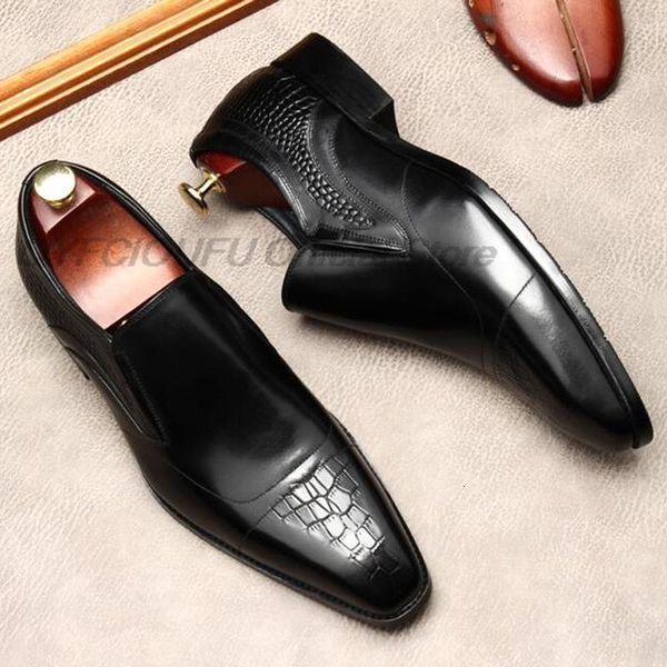

dress shoes handmade men italian genuine leather designer fashion slip on oxford black brown wedding brogues formal eoa6